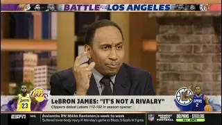 FIRST TAKE | Stephen A. "Shocked" to LeBron: "It's not a Rivalry" in Clippers def. Lakers 112-102