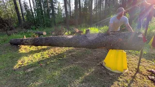 Lifting a 1400 pound log with one hand