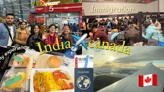 India To Canada🇨🇦 2024 | Flight Journey Experience Study Visa Air Canada Via London January Intake