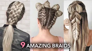 9 Amazing Braids and Hairstyles 😍 DIY Tutorials by Nina Starck