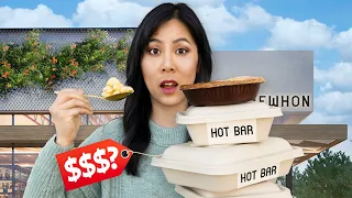 Eating Every HOT BAR Item From the World's Most Expensive GROCERY STORE!