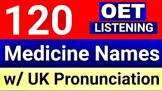 OET Listening 120 Medicine Names with Pronunciation #oet,
