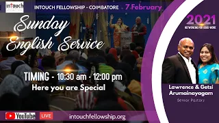 Sunday 7 Feb 2021 | 10:30am English Service | Intouch Fellowship | Pastor Lawrence