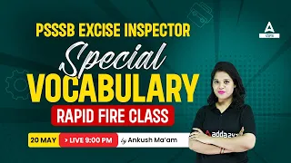 Punjab Excise Inspector Marathon | English | Vocabulary Class Rapid Fire | By Ankush Ma'am