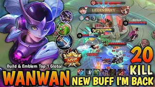 20 Kills!! New OP Build and Best Emblem For Buffed Wanwan 100% Deadly - Build Top 1 Global Wanwan