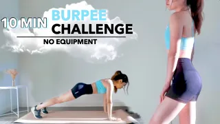 10 MIN BURPEE CHALLENGE (Full Body Fat Burn) | No Equipment ~ Jacey Yaw