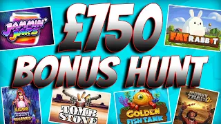 Bonus Hunt: £750 Start and a MASSIVE 14 Bonuses - Slots: Jammin Jars, Millionaire Megaways & More