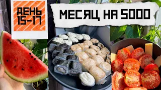 Месяц на 5000 ₽. День 15 - 16 - 17. 🍣Самые дешёвые роллы. Как прожить на минималку в России 2023.