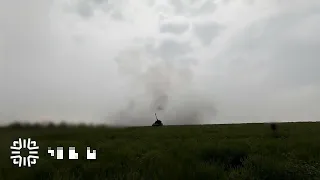 PzH 2000 firing a 6 rapid salvo in Ukraine. #ukraine #conflict