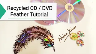 2019 latest CD Craft Ideas - Waste CD/DVD Feather making  #wallhangingcraftideas #bestoutofwaste