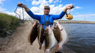 Fishing at the Corpus Christi Spillway / Mud Bridge  with A Slam Shady 2.0 Catching the Texas Slam!!