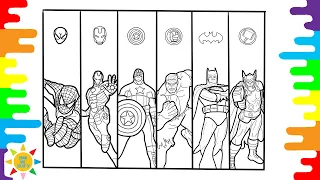 MEGA SPEED AVENGERS Coloring Pages | Spider-Man | Iron-Man | Iron -Man | Hulk | Thor | Batman