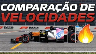 F1 2020 - COMPARAÇÃO DE VELOCIDADE MÁXIMA DOS CARROS DE 2020