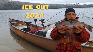 Ice Out 2024 Canoe Trip Shakedown - Adirondack Trout Fishing & Canoe Camping Solo