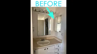 What to Do with Our Old Ugly Bathroom Medicine Cabinet?  Beautiful DIY Transformation Before-After!