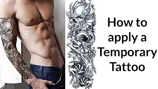 How to apply long full arm temporary tattoo transfer body art sticker Kraken pirate cosplay