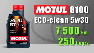 Motul 8100 Eco Clean 5w30 C2 (Toyota, 7 500 km, 250 hours)