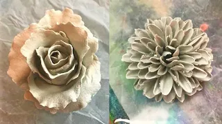 making clay flowers, roses, dhalia and carnation