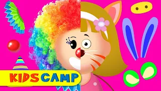 Funny Clown & Animal Face of Elly | Let's Make a Wrong Silly Face | Nursery Rhymes Songs