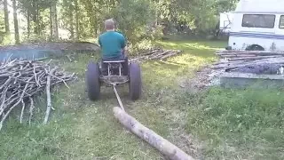 My little homemade garden tractor part7 / winch attachment on a 6.5 hp engine