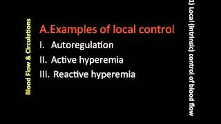 Local Intrinsic Control of Blood Flow (1 of 4)