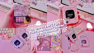 Decorating My Galaxy Z Flip 4 Cases + Accessories 💕 Cute Flip Phone Retro Vibes ✨ Charms ft. Tozo