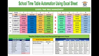 Automated School Time Table Using Excel Sheet  DevTech Edu Academy     @devtecheduacademy