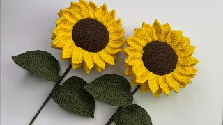 Girasoles tejidos a Crochet🌻 - Tutorial Crochet Sunflower💜Mayelin Ros