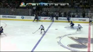 Chris Stewart breakaway on Niklas Backstrom Minnesota Wild vs St. Louis Blues 11/25/13 NHL Hockey.