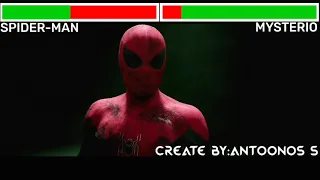 Spider-Man Vs Mysterio With HealthBars (Final Battle) HD (Spider-Man Far From Home)