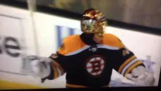 Tuukka Rask angry after loosing to the Montreal Canadiens