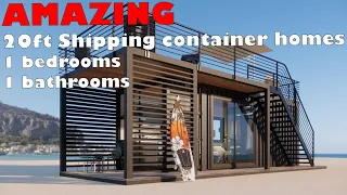 20ft SHIPPING CONTAINER HOMES | Little house on the beach | Shipping Container Tiny House Tour