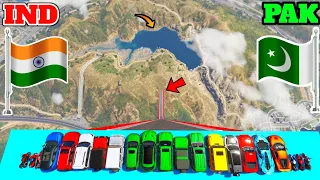 GTA 5 INDIAN CARS VS PAKISTAN CARS VS SUPER CARS RIVER CROSSING CHALLENGE - Gta 5 Gameplay