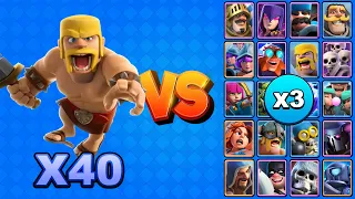 40 BARBAROS vs TODAS LAS CARTAS TERRESTRES X3 | Clash Royale