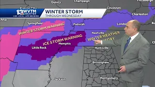 Winter storm northwest, just a rainy week for Alabama