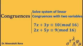 Congruences | System of Congruences in Two variables