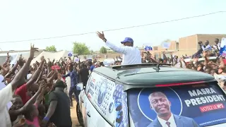 Chad PM and presidential candidate Succes Masra arrives at final campaign rally | AFP