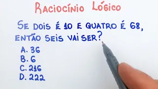 😱APENAS 9% ENCONTRAM A LÓGICA DESSA QUESTÃO!! DE Raciocínio Lógico🚀