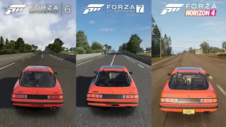 Forza Motorsport 6 vs Forza Motorsport 7 vs Forza Horizon 4 - Mazda RX-7 GSL-SE Sound Comparison