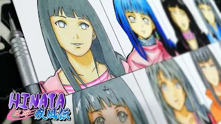 Drawing Hinata in Different Anime Styles | Naruto [ ナルト] #40