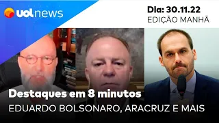UOL News em 8 Minutos: Eduardo Bolsonaro com pendrives no Qatar, ataque em Aracruz e mais