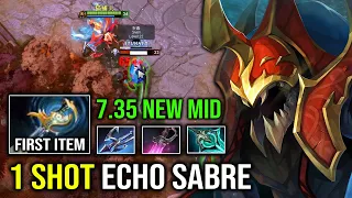 NEW 7.35 OP MID NYX First Item Echo Sabre Invisible 1 Shot Disperser Khanda Brutal Mana Burn Dota 2