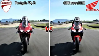 Honda CBR 1000RRR  VS Ducati Panigale V4 R || Drag Race || Top Speed || Acceleration Test || Lap ||