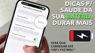 DICAS P/ A SAÚDE DA BATERIA 🔋DO SEU iPHONE DURAR MAIS..