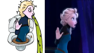 Funny Frozen Let It Go Drawing Meme | Disney Frozen | Let it go frozen lyrics | skibidi toilet