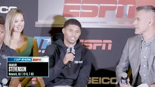 Things get heated between Shakur Stevenson and Joet Gonzalez at the pre fight press conference