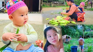 Single mother - Harvested corn to sell, agreed to let her ex-husband pick up their daughter