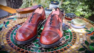 I WENT TO THE MALL TO SHINE SHOES-Allen Edmonds Strand Shoe Shine Tutorial