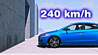 HYUNDAI Elantra 2018 crashes to the WALL 💥 240 KM/H 💥 | #beamngdrive #hyundai