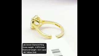 Timeless Allure: 5.01 Carat Round Lab Grown Diamond Ring